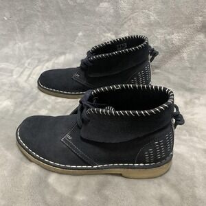 Clarks Originals Desert Boot Shoes Womens ‎ 6 Blue Sashiko Suede Lace Up Pattern